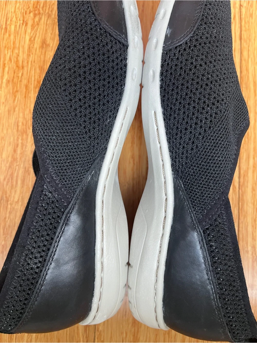 Women’s Cobb Hill Penfield Envelope Slip On Black Shoes Woven Mesh Stretch 8.5 M